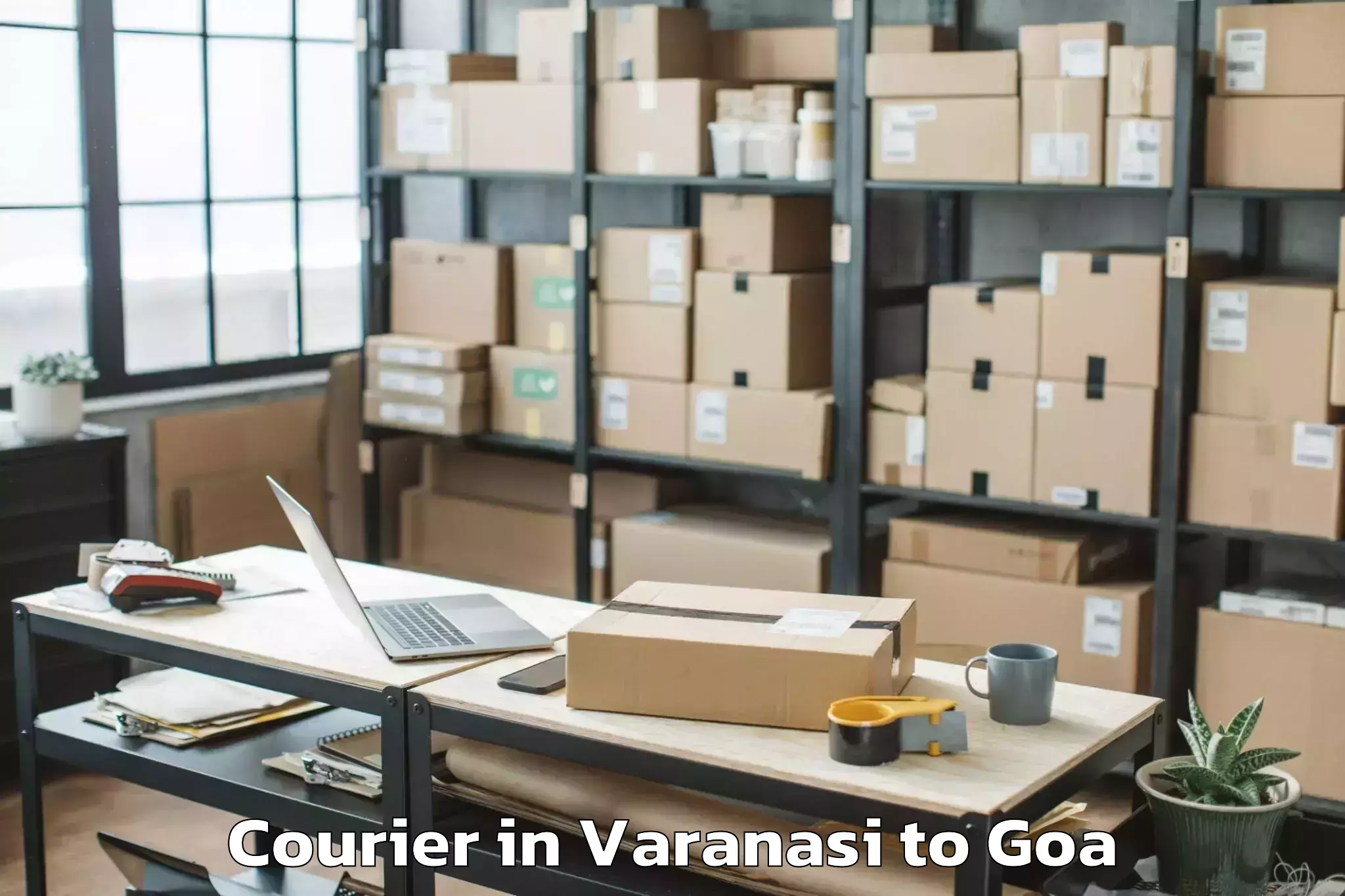 Book Varanasi to Aldona Courier Online